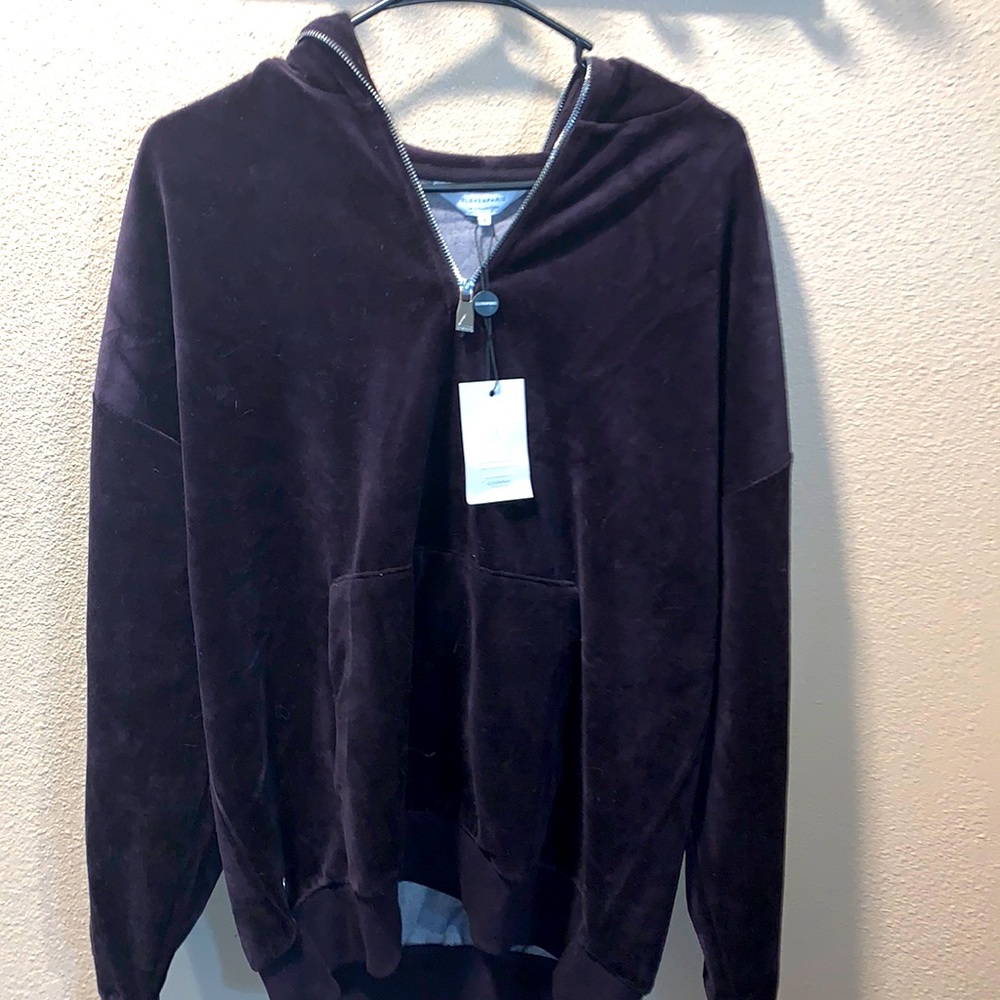 Dark purple velvet hoodie